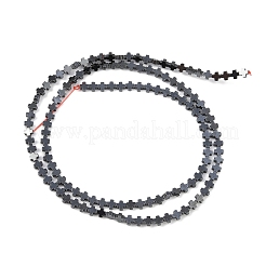合成磁気無しヘマタイトビーズ連売り  クロス  原色  3x3x1.5mm  穴：0.5mm  約132個/連  15.75''（40センチメートル）&nbsp;G-J211-A01-01