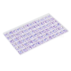 ポイントガラスラインストーンカボション  模造トルマリン  多面カット  正方形  パープル  8x8x4.5mm&nbsp;GGLA-S003-01D