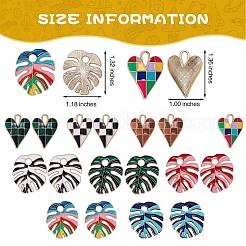 18Pcs 9 Style Rack Plating Alloy Enamel Pendants&nbsp;FIND-SZ0002-21