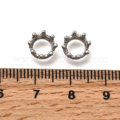 真鍮マイクロペーブクリアキュービックジルコニアヨーロッパビーズ  大穴ビーズ  クラウン  プラチナ  8.5x4mm  穴：5mm&nbsp;KK-Z126-25P