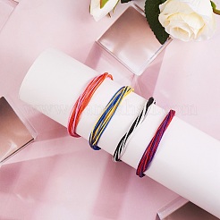 ツートンワックスポリエステル編組ストリングブレスレット  女性のためのsuferwave調節可能なコードブレスレット  ミックスカラー  内径：2-1/8~3-3/4インチ（5.5~9.5cm）  4個/セット&nbsp;BJEW-SW00026