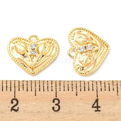 Brass Micro Pave Cubic Zirconia Charms&nbsp;KK-Q809-09G