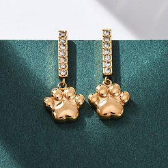 304 Stainless Steel Dangle Stud Earrings&nbsp;EJEW-C148-02G