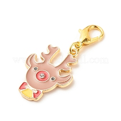 Christmas Theme Alloy Enamel Pendant Decorations&nbsp;HJEW-JM00667