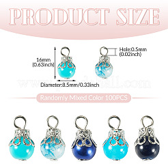 100Pcs Mixed Styles Glass Pendants&nbsp;PALLOY-TADJ00007