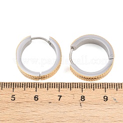 304 Stainless Steel Two Tone Hoop Earrings&nbsp;EJEW-L307-02GP