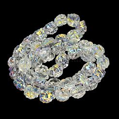電気メッキガラスビーズ連売り  キツネ  半分メッキ  ABカラーメッキ  クリアAB  18x18x13.5mm  穴：1.5mm  約40個/連  27.17''（69センチメートル）&nbsp;EGLA-H110-01AB-01