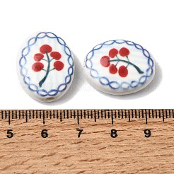 Hand Painted Oval Porcelain Beads&nbsp;PR-CBA03B0-01B