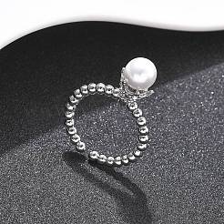 Heart Clover Brass Micro Pave Cubic Zirconia Cuff Bangles & Rings Sets for Women&nbsp;SJEW-R002-02P-02