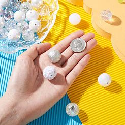 60個12スタイルアクリルビーズ  ラウンド  ミックスカラー  19.5~20x19~20mm  穴：2.5~3mm  5個/スタイル&nbsp;DIY-TA0003-92