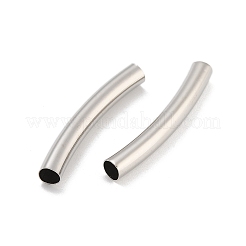 真鍮製カーブチューブビーズ  カドミウムフリー＆鉛フリー  プラチナ  29.5x3.7mm  穴：3.2mm&nbsp;KK-B120-04H-P