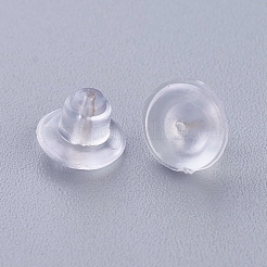 プラスチック製ピアスキャッチ  ピアスバックキャッチ  透明  5x7mm  穴：0.3mm&nbsp;KY-F010-01