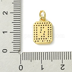 Rack Plating Brass Micro Pave Clear Cubic Zirconia Charms&nbsp;KK-G501-01N-G