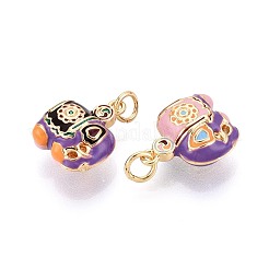 Brass Enamel Pendants&nbsp;KK-T072-23A-G