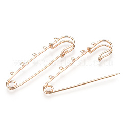真鍮製ブローチパーツ  キルトピン  ニッケルフリー  5穴  18KGP本金メッキ  69x18x5.5mm  穴：1.5mm  ピン：1.5mm&nbsp;KK-S345-026-1