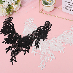 4Pcs 2 Colors Polyester Embroidery Lace Collar&nbsp;AJEW-CY0001-51B