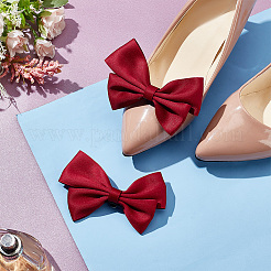 Bowknot Polyester Shoe Decorations&nbsp;FIND-WH0423-93C