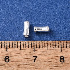 真鍮ビーズ  コラム  長持ちメッキ  鉛フリー＆カドミウムフリー  ラックめっき  925銀メッキ  6x2.5mm  穴：1.2mm&nbsp;KK-C157-49S