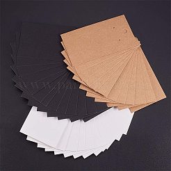 ディスプレイアクセサリー台紙  ピアスに使用  長方形  ミックスカラー  90x50x0.1mm  穴：1~5mm  150個/セット&nbsp;CDIS-PH0001-09