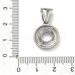 304ステンレスペンダント  ドーナツチャーム  ステンレス鋼色  17.5x15x3mm  穴：4x9mm&nbsp;STAS-D225-03P