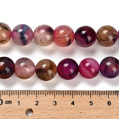 染め加工天然石瑪瑙ビーズ連売り  ラウンド  赤ミディアム紫  12~12.5mm  穴：1~1.2mm  約33個/連  14.96''（38センチメートル）&nbsp;G-G203-10J-12mm