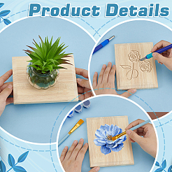 4Pcs Unfinished Rubber Wood Timber Board&nbsp;WOOD-FG0001-66B
