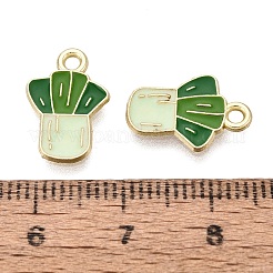 合金エナメルチャーム  エシャロットチャーム  ゴールドカラー  15x10x1mm  穴：1.6mm&nbsp;ENAM-Q003-12G