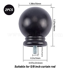 2Pcs ABS Plastic Curtain Rod Head&nbsp;FIND-GF0001-59B