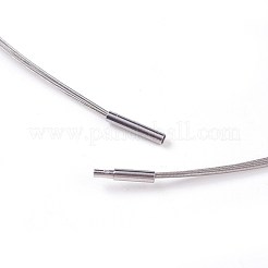 鋼線のネックレス作り  ステンレス製の留め金付き  濃いグレー  17.51インチ（44.5cm）  0.3mm&nbsp;MAK-I011-08C