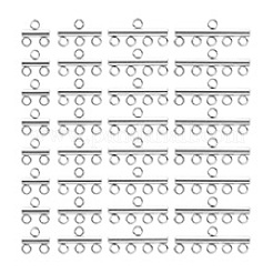 32個 4スタイル 304ステンレススチールシャンデリアコンポーネントリンク  混合図形  ステンレス鋼色  9x10~25x2.5mm  穴：2mm  8個/スタイル&nbsp;STAS-PH0005-92