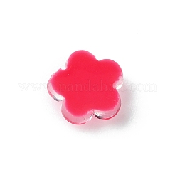 半透明の樹脂カボション  笑顔の花  クリムゾン  9x9x3.3mm&nbsp;RESI-E039-01G