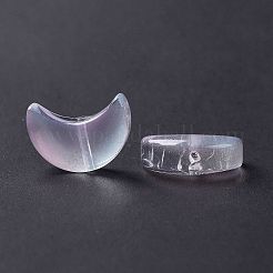 透明なスプレー塗装ガラスビーズ  三日月  パールピンク  14x9.5x5mm  穴：1mm&nbsp;GLAA-I050-04H
