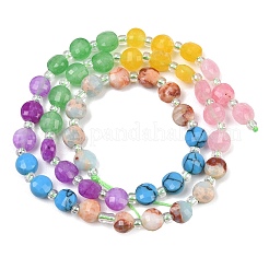 Dyed Natural White Jade & Synthetic Turquoise & Shoushan Stone & Red Netstone Beads Strands&nbsp;G-Z135-B07