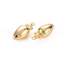 ラックメッキ真鍮チャーム  ニッケルフリー  大根3  18KGP本金メッキ  19x7.5x7.5mm  穴：1.4mm&nbsp;KK-S360-157