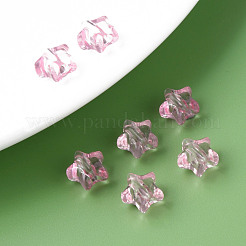 透明なアクリルビーズ  スター  ピンク  9x9.5x5.5mm  穴：2mm  約2000個/500g&nbsp;MACR-S373-45-B07