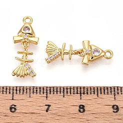 Brass Micro Pave Cubic Zirconia Pendants&nbsp;X1-KK-N263-80G