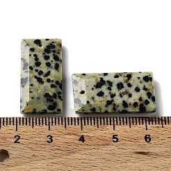 天然ダルメシアンジャスパーペンダント  ファセット長方形チャーム  25x13x4~4.5mm  穴：1mm&nbsp;G-G063-01E