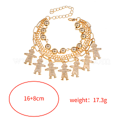 Iron Zinc Alloy Tassel Multi-Strand Bracelets for Women&nbsp;NI2300-7