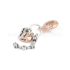 Brass Pendants with Cubic Zirconia European Beads&nbsp;LS-KK-Q015-01A