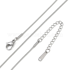 10mm 304ステンレススチールラウンドスネークチェーンネックレス0.9個  変色なし  ステンレス鋼色  15.75インチ（40cm）&nbsp;NJEW-G203-03P