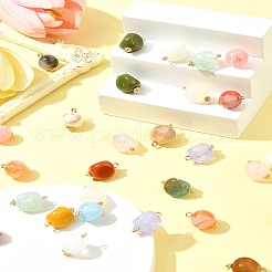 38個19色アクリルパーツ  真鍮のループを有します  ナゲットとラウンド  ミックスカラー  16.5~19x12~12.5x11.5~12mm  穴：1.8~2mm  2個/スタイル&nbsp;MACR-FS0001-80