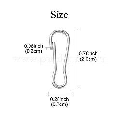 201 ステンレススチール製キーチェーン留め具  ステンレス鋼色  20x7x2mm&nbsp;STAS-YW0001-79