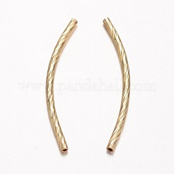 真鍮製チューブビーズ  カーブ  カドミウムフリー＆ニッケルフリー＆鉛フリー  18KGP本金メッキ  30~35x2mm  穴：1mm&nbsp;LS-KK-D519-01G-NR