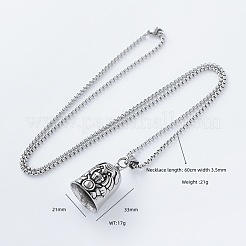 Viking Dog Guardian Bell 304 Stainless Steel Pendant Box Chain Necklaces for Men Women&nbsp;HU1943