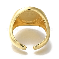 Rack Plating Round with Saint Brass Open Cuff Rings&nbsp;RJEW-S411-11G-01