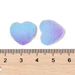 模造キャンディ食品スタイルの樹脂カボション  ハート  グラデーションカラー  ライトスカイブルー  15.5x17x5.5mm&nbsp;RESI-R461-01J