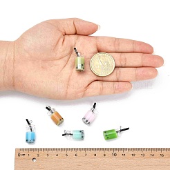 ガラスボトルペンダント  内側の樹脂と  模造泡茶  ミックスカラー  27x12x10mm  穴：1.8mm&nbsp;X-CRES-N017-03-M
