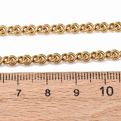 3.8mm 304ステンレススチールツイストチェーンネックレス  イオンプレーティング（ip）  ゴールドカラー  16.93インチ（43cm）&nbsp;NJEW-P346-02G