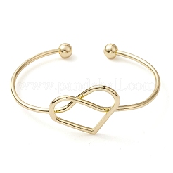 Heart Brass Cuff Bangles&nbsp;BJEW-D039-43G