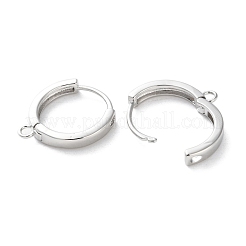 真鍮フープピアスパーツ  水平ループ付き  プラチナ  17.5x3mm  穴：1.6mm&nbsp;EJEW-M025-02G